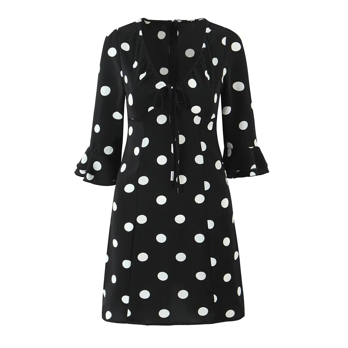 New women's fashionable and casual French retro polka dot dress