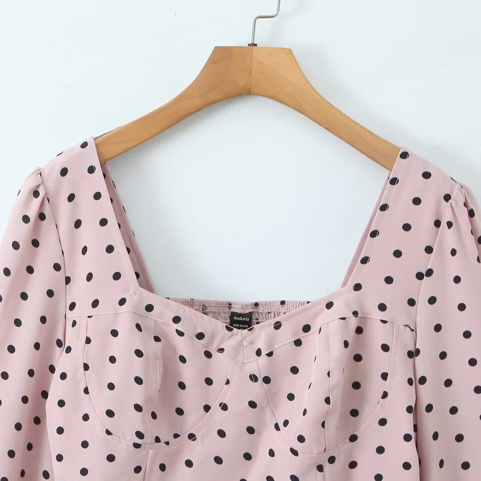 New Women's Fashionable Charming Puff Sleeve Square Neck Corset Top