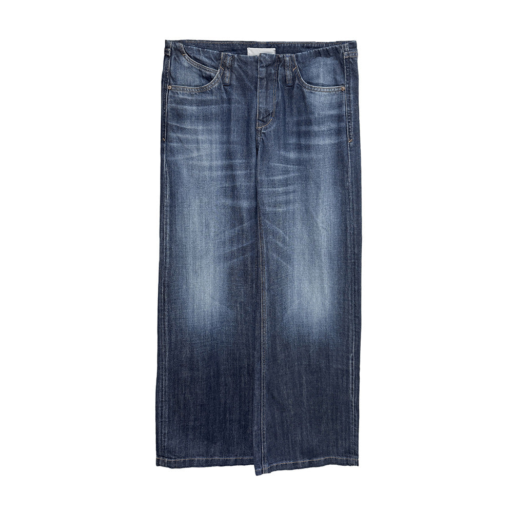 Personalized low waist design, jeans, women's versatile, loose pants