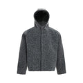 Solid color loose hooded woolen jacket