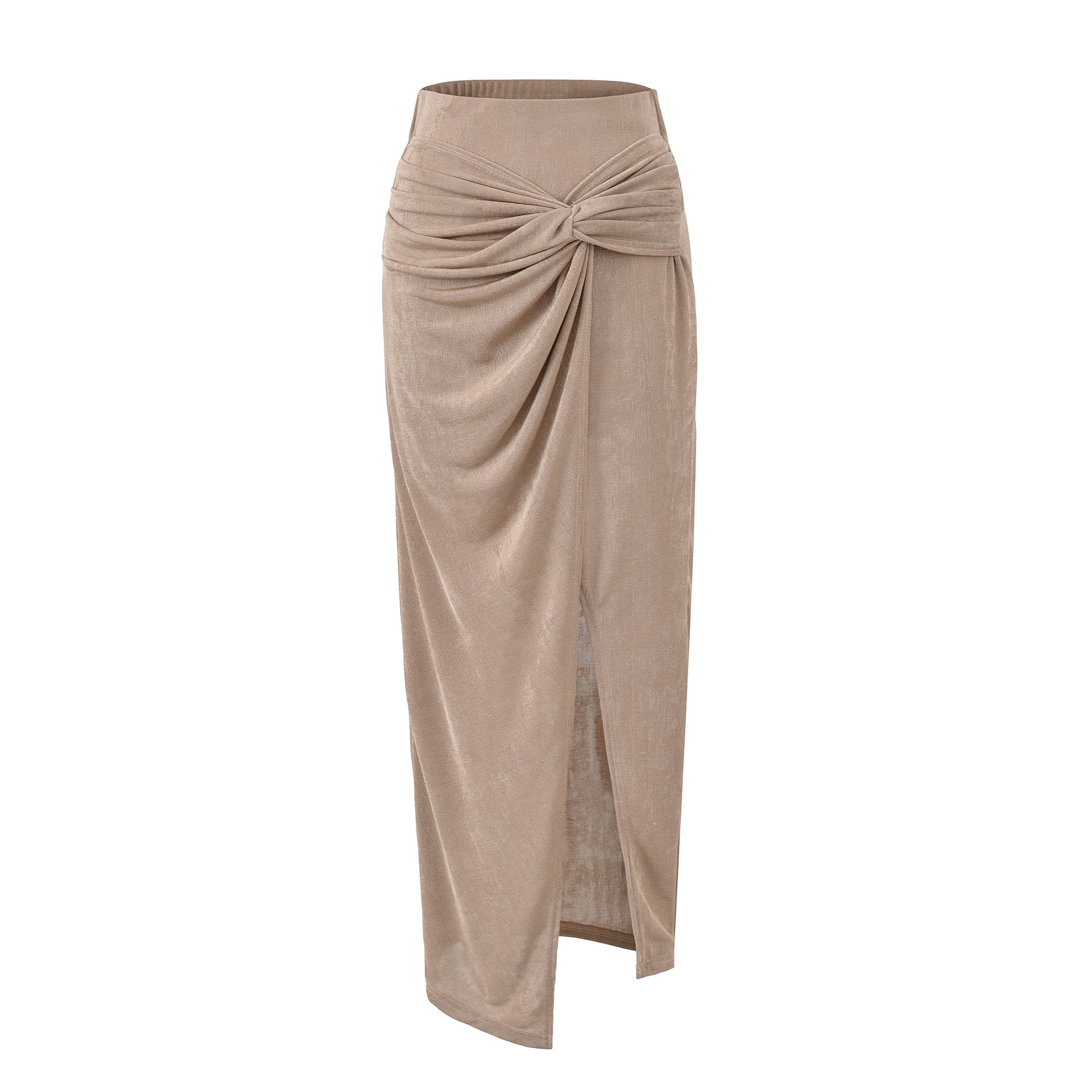 High waisted leg revealing split skirt long skirt