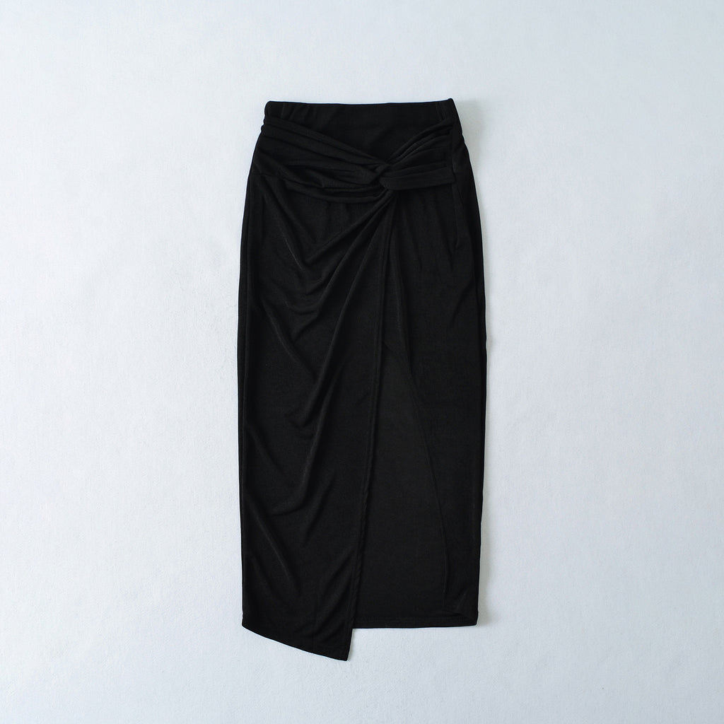 High waisted leg revealing split skirt long skirt