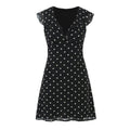 New Women's Fashionable Classic French Polka Dot Ruffle Waist-In Dress