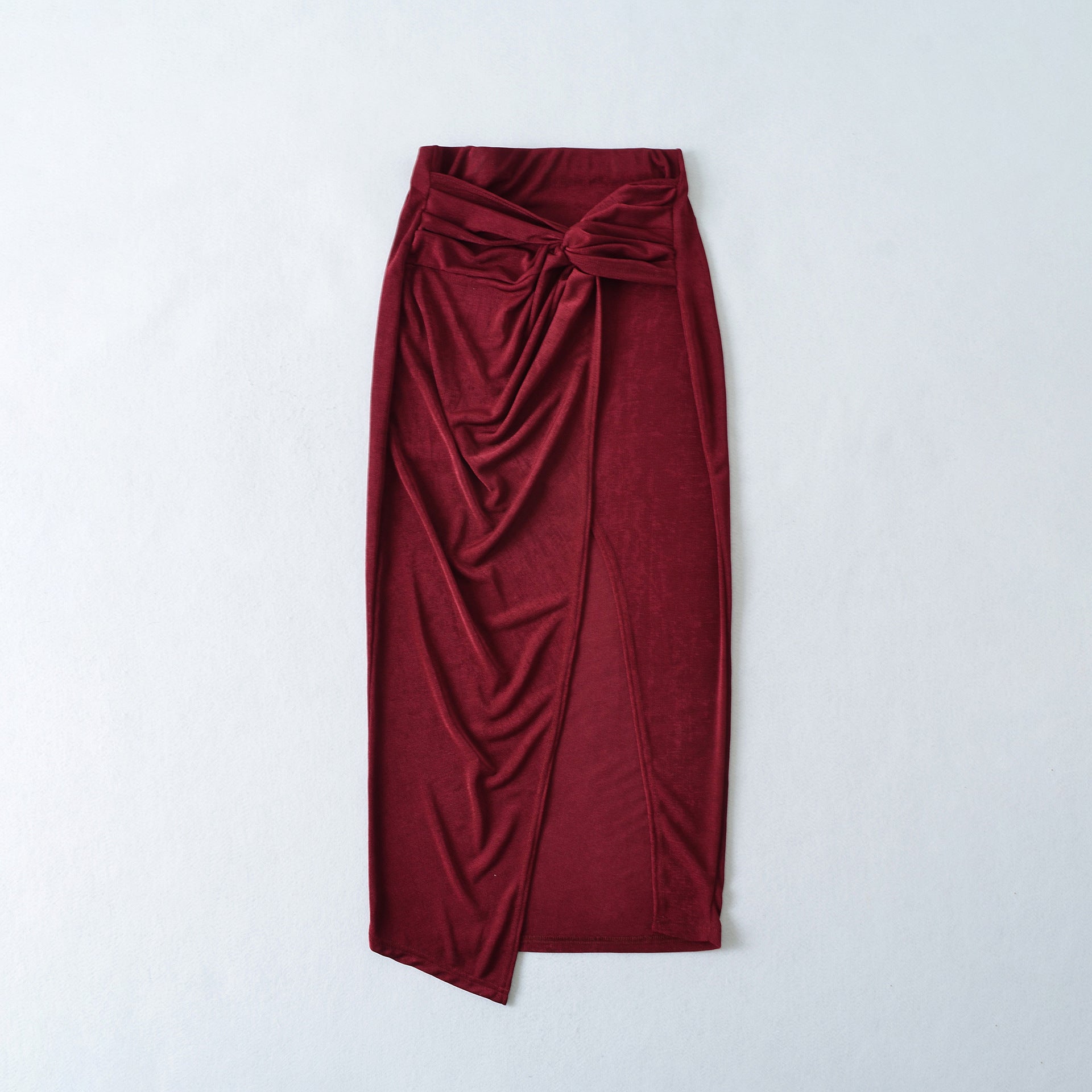 High waisted leg revealing split skirt long skirt